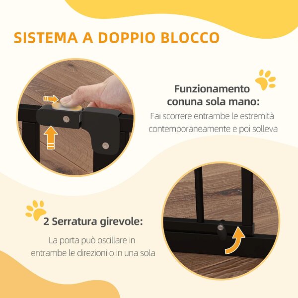 AllMyPets Cancelletto per Cani Estensibile 75-95 cm in Acciaio e ABS 75-95x76 cm colore Nero - R375BK