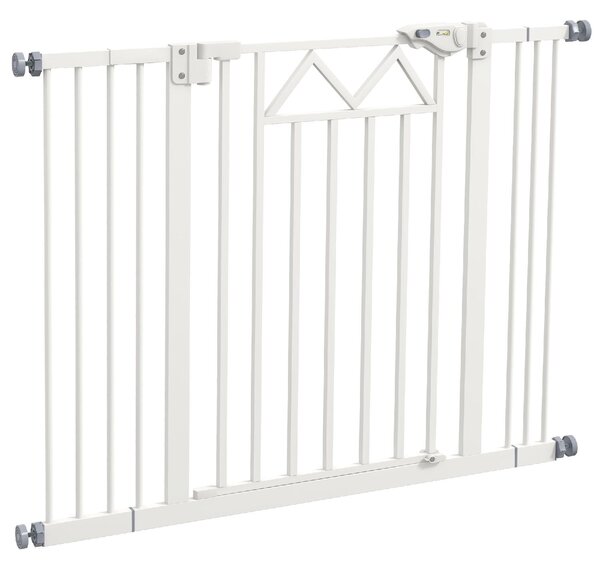 AllMyPets Cancelletto per Cani taglia Piccola e Media con Chiusura Automatica in Acciaio e PA 74-100x76 cm colore Bianco - 0WTAM275