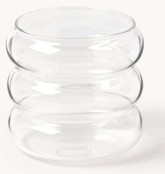 Set di 4 bicchieri piccoli in vetro soffiato borosilicato Bubbly