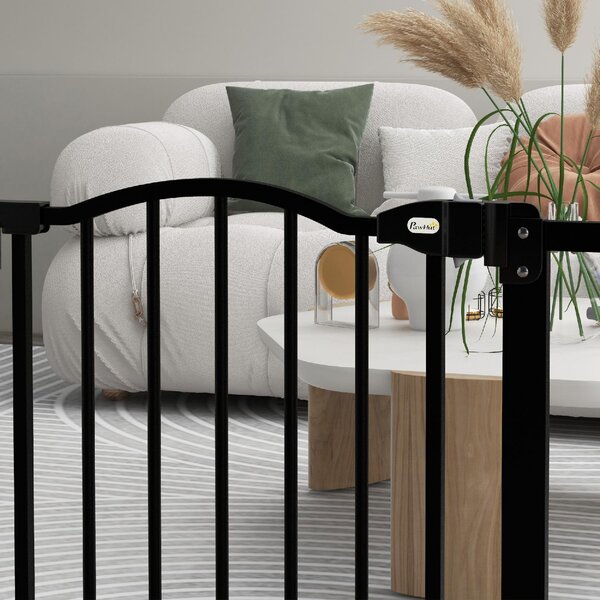AllMyPets Cancelletto per Cani Estensibile con 2 Blocchi e Chiusura Automatica in Metallo e Plastica 74-87x78 cm colore Nero - U5635BK