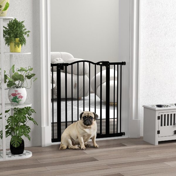 AllMyPets Cancelletto per Cani Estensibile con 2 Blocchi e Chiusura Automatica in Metallo e Plastica 74-87x78 cm colore Nero - U5635BK