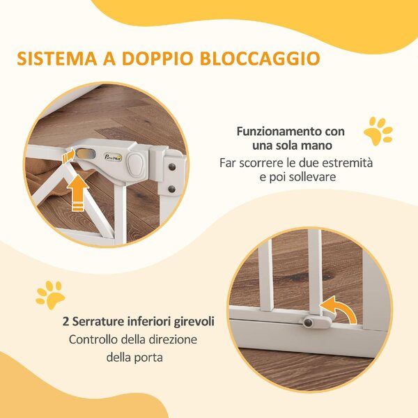 AllMyPets Cancelletto per Cani taglia Piccola e Media con Chiusura Automatica in Acciaio e PA 74-100x76 cm colore Bianco - 0WTAM275