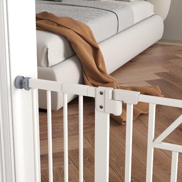 AllMyPets Cancelletto per Cani taglia Piccola e Media con Chiusura Automatica in Acciaio e PA 74-100x76 cm colore Bianco - 0WTAM275