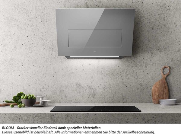 Elica Cappa Cucina Aspirante a Parete Larghezza 85 cm colore Grigio - PRF0164462 BLOOM GR/A/85