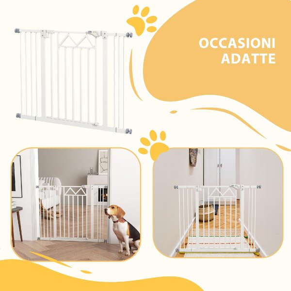 AllMyPets Cancelletto per Cani taglia Piccola e Media con Chiusura Automatica in Acciaio e PA 74-100x76 cm colore Bianco - 0WTAM275
