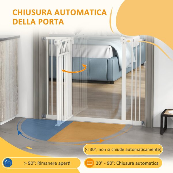 AllMyPets Cancelletto per Cani taglia Piccola e Media con Chiusura Automatica in Acciaio e PA 74-100x76 cm colore Bianco - 0WTAM275
