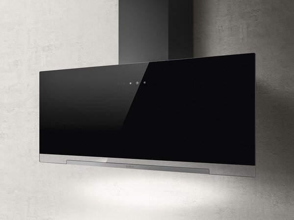 Elica Cappa Cucina Aspirante a Parete Larghezza 90 cm finitura Vetro Nero - PRF0166939 APLOMB BL/A/90