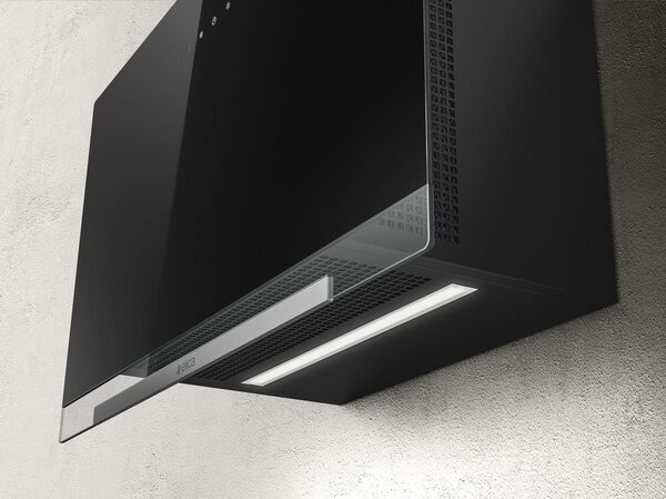 Elica Cappa Cucina Aspirante a Parete Larghezza 90 cm finitura Vetro Nero - PRF0166939 APLOMB BL/A/90