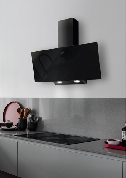 Franke Cappa Cucina Aspirante a Parete Larghezza 90 cm Classe A colore Nero - FVT 905 BK A