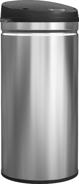 DecHome Cestino Spazzatura da 42L con Sensore di Movimento e Apertura Automatica, 30.5x30.5x68 cm colore Nero/Argento - L4060SR