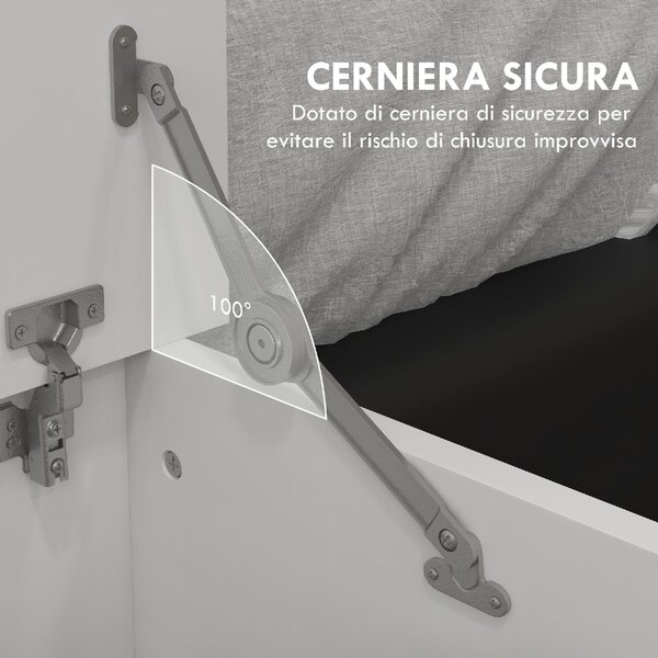 DecHome Cassapanca in Legno Panca contenitore Dimensioni 80x40x40 cm colore Bianco