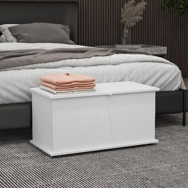 DecHome Cassapanca in Legno Panca contenitore Dimensioni 80x40x40 cm colore Bianco