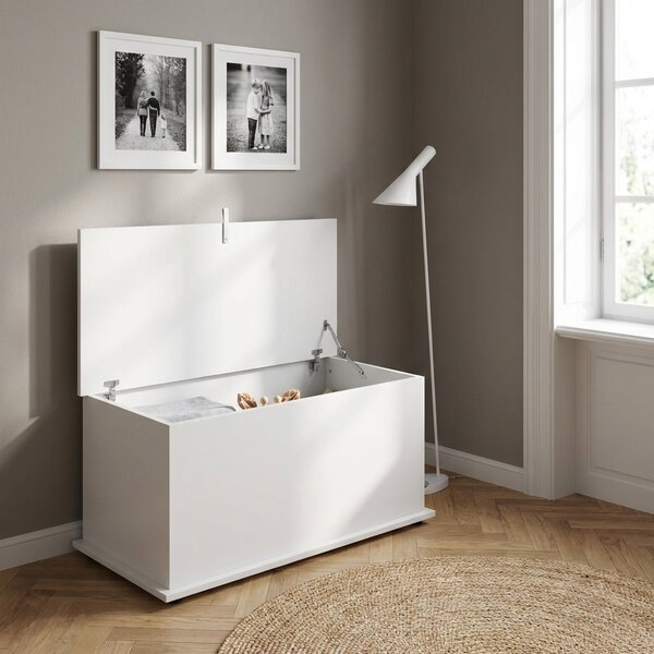 DecHome Cassapanca in Legno Panca contenitore Dimensioni 80x40x40 cm colore Bianco