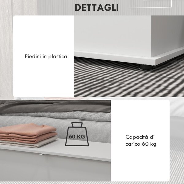 DecHome Cassapanca in Legno Panca contenitore Dimensioni 80x40x40 cm colore Bianco