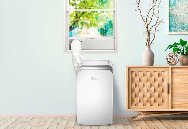 MIDEA Condizionatore Portatile 12000 Btu /h Climatizzatore con Pompa di Calore Classe A/A+ Funzione Deumidificatore con Tubo - Mobile Eco 35 HP