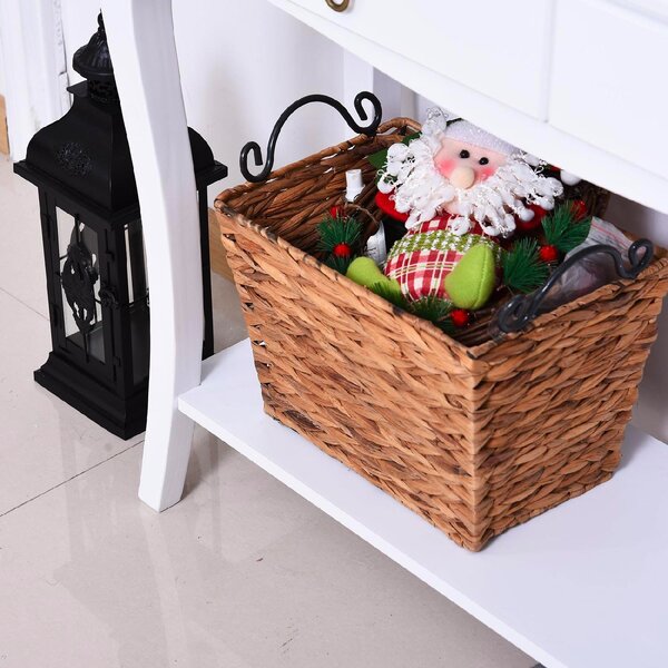DecHome Consolle Ingresso Design Shabby Chic 2 Cassetti Dimensioni 100x33x76 cm colore Bianco