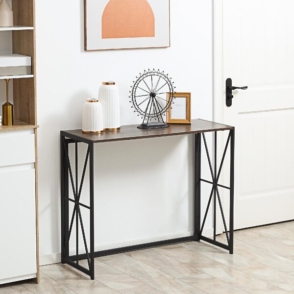 DecHome Consolle Ingresso Stile Industriale Pieghevole 100x38x80 cm colore Marrone
