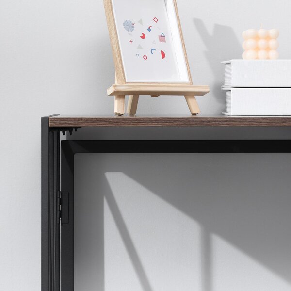 DecHome Consolle Ingresso Stile Industriale Pieghevole 100x38x80 cm colore Marrone