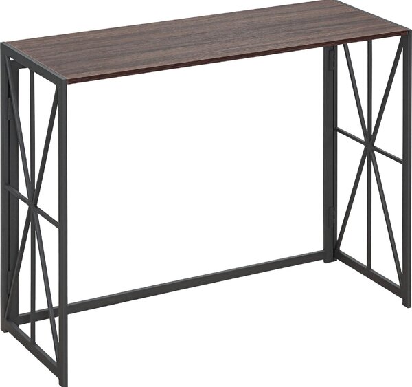 DecHome Consolle Ingresso Stile Industriale Pieghevole 100x38x80 cm colore Marrone