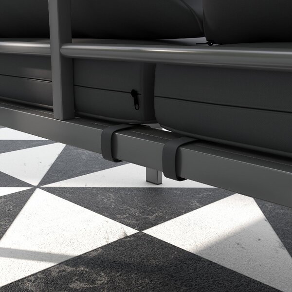 VivaGarden Divano da Esterno 3 Posti con Cuscini in Alluminio 185x66x64 cm colore Grigio