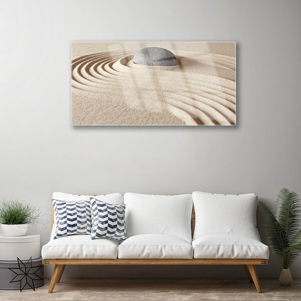 Quadro vetro Arte della pietra arenaria 100x50 cm 2 appendini