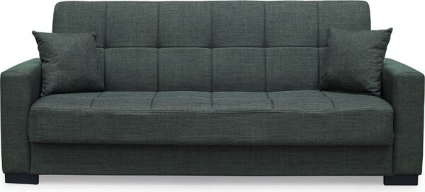 DecHome Divano Letto 3 Posti Vano Contenitore in Tessuto Dimensioni 225x88x94 cm colore Oliva