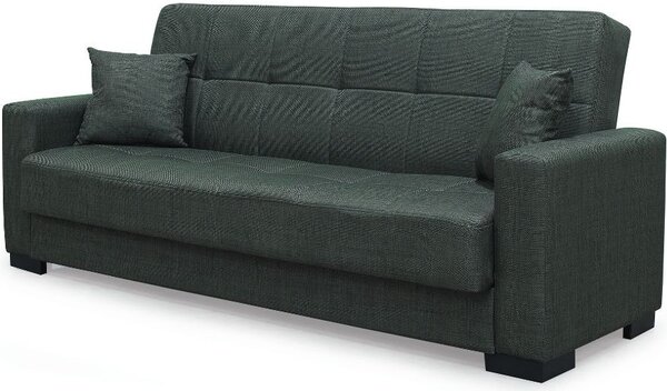 DecHome Divano Letto 3 Posti Vano Contenitore in Tessuto Dimensioni 225x88x94 cm colore Oliva