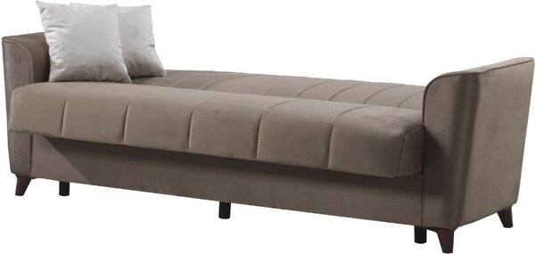 DecHome Divano Letto 3 Posti in Tessuto Velluto Dimensioni 223x89x86 cm colore Marrone - Duca
