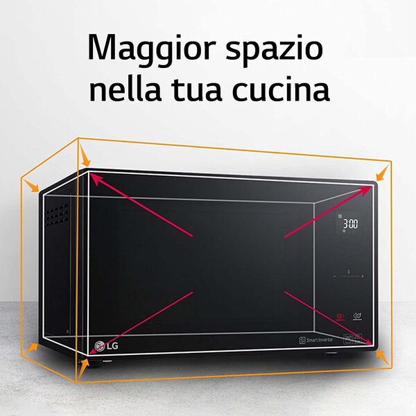 Lg Forno Microonde Combinato con Grill Capacit 32 Litri Potenza 1350 Watt Inverter Timer colore Nero - MH7235GPS