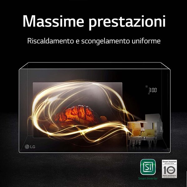 Lg Forno Microonde Combinato con Grill Capacit 23 Litri Potenza 1150 Watt Inverter colore Nero - MH6336GIB