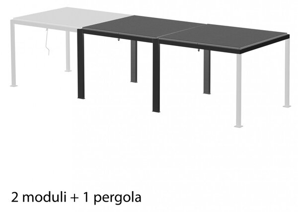 VivaGarden Estensione Struttura per Pergola Bioclimatica Zen 3 x 3 x 2,3 cm colore Grigio Scuro - GA802139-DGRE