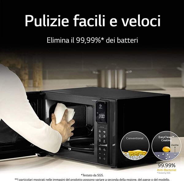 Lg Forno Microonde Combinato con Grill Capacit 23 Litri Potenza 1150 Watt Inverter colore Nero - MH6336GIB
