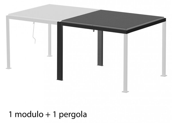 VivaGarden Estensione Struttura per Pergola Bioclimatica Zen 3 x 3 x 2,3 cm colore Grigio Scuro - GA802139-DGRE