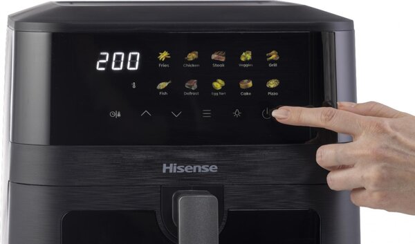Hisense Friggitrice ad Aria Capacit 7.7 Litri Potenza 2100 Watt Temperatura 80 - 200 C con Timer colore Nero - HAF2100DCD