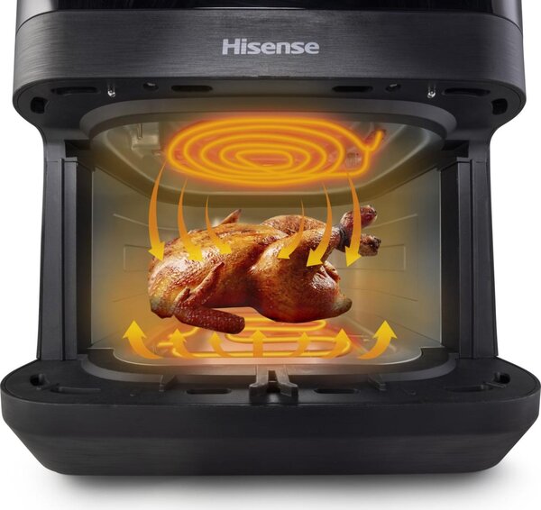 Hisense Friggitrice ad Aria Capacit 7.7 Litri Potenza 2100 Watt Temperatura 80 - 200 C con Timer colore Nero - HAF2100DCD
