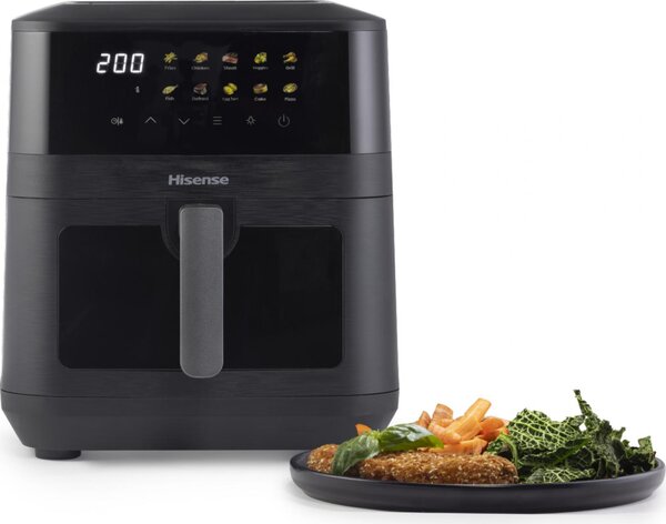 Hisense Friggitrice ad Aria Capacit 7.7 Litri Potenza 2100 Watt Temperatura 80 - 200 C con Timer colore Nero - HAF2100DCD
