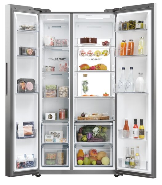 Haier Frigorifero Americano Side by Side Capacit 611 Litri Classe energetica A Raffreddamento No Frost colore Inox - HSW79F18ANMM