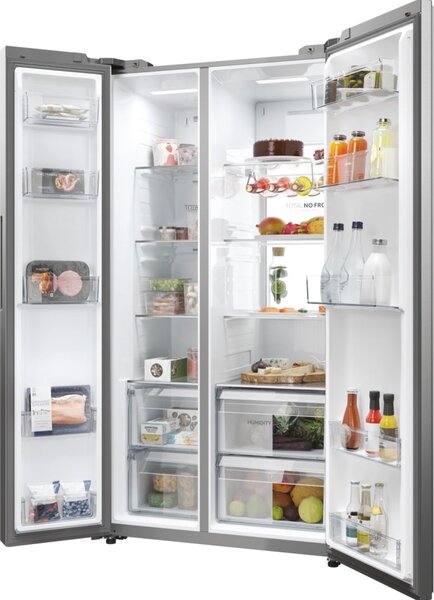 Haier Frigorifero Americano Side by Side Capacit 611 Litri Classe energetica A Raffreddamento No Frost colore Inox - HSW79F18ANMM
