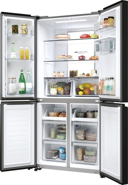 Haier Frigorifero Americano Side by Side Capacit 467 Litri Classe energetica D Raffreddamento No Frost colore Nero - HCR7818DWPT Cube 83 Serie 7