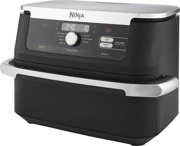 Ninja Friggitrice ad Aria FlexDrawer Capacit 10.4 Litri Potenza 2470 Watt con Timer e Termostato Regolabile colore Nero e Inox - AF500EU