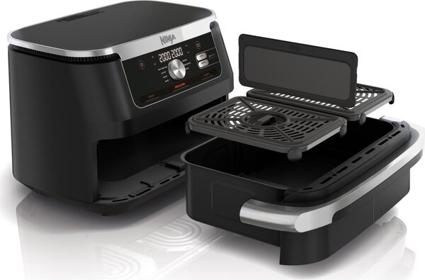 Ninja Friggitrice ad Aria FlexDrawer Capacit 10.4 Litri Potenza 2470 Watt con Timer e Termostato Regolabile colore Nero e Inox - AF500EU