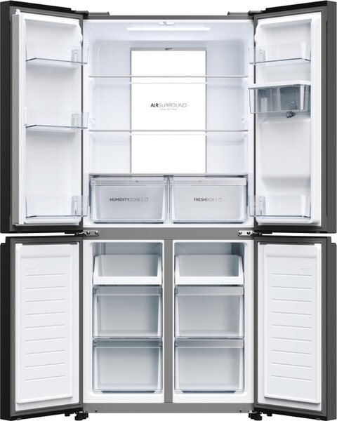 Haier Frigorifero Americano Side by Side Capacit 467 Litri Classe energetica D Raffreddamento No Frost colore Nero - HCR7818DWPT Cube 83 Serie 7