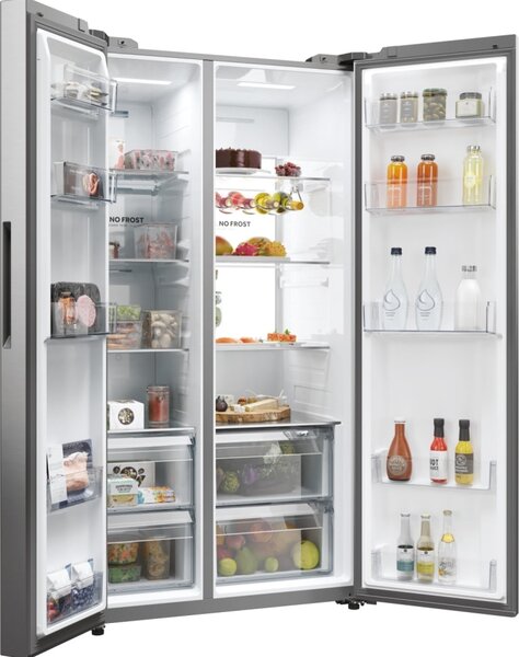 Haier Frigorifero Americano Side by Side Capacit 611 Litri Classe energetica A Raffreddamento No Frost colore Inox - HSW79F18ANMM