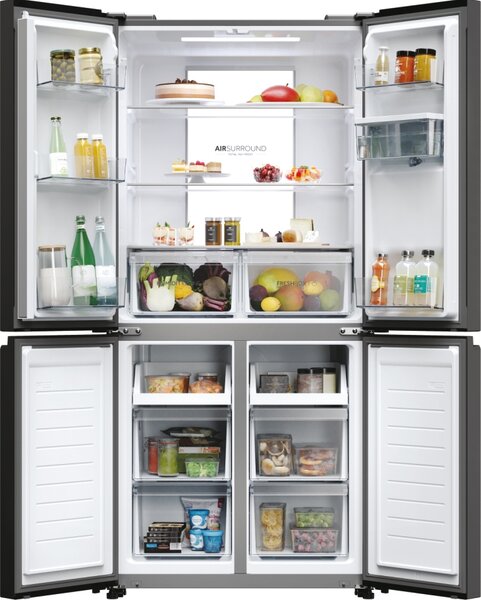 Haier Frigorifero Americano Side by Side Capacit 467 Litri Classe energetica D Raffreddamento No Frost colore Nero - HCR7818DWPT Cube 83 Serie 7