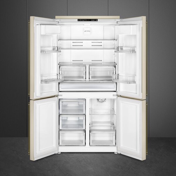 Smeg Frigorifero Americano Side by Side Capacit 572 Litri Classe energetica E Raffreddamento No Frost colore Crema - FQ60CPO6 (Maniglie non incluse)