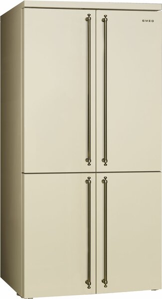 Smeg Frigorifero Americano Side by Side Capacit 572 Litri Classe energetica E Raffreddamento No Frost colore Crema - FQ60CPO6 (Maniglie non incluse)