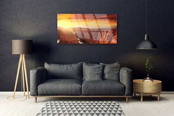 Quadro vetro Paesaggio del Grand Canyon 100x50 cm 2 appendini
