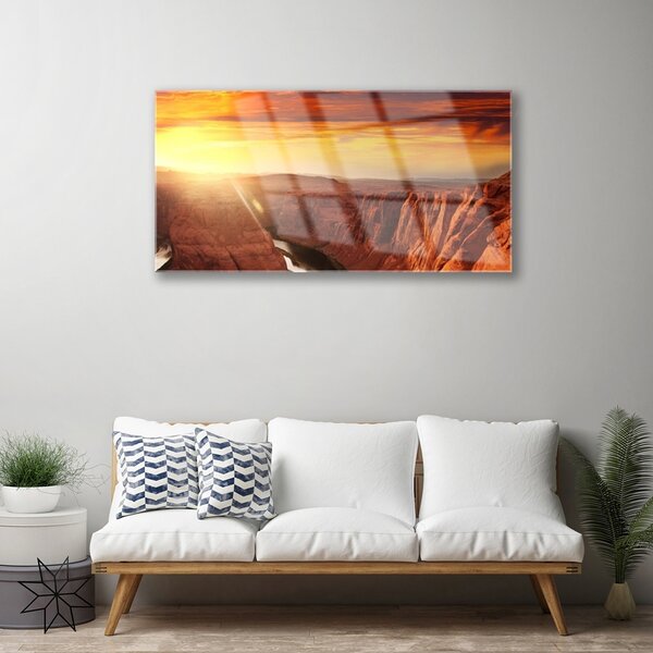 Quadro vetro Paesaggio del Grand Canyon 100x50 cm 2 appendini