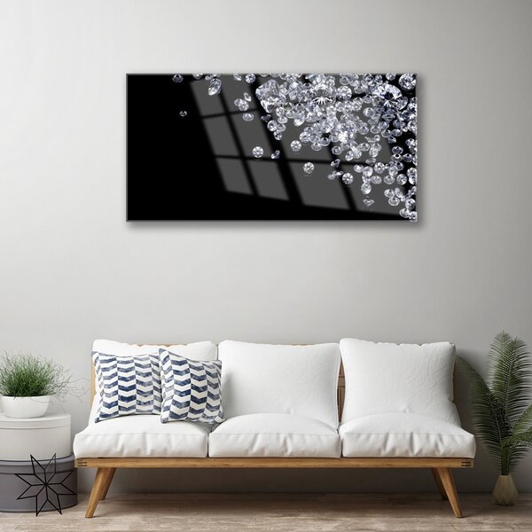Quadro in vetro Arte dei diamanti 100x50 cm 2 appendini