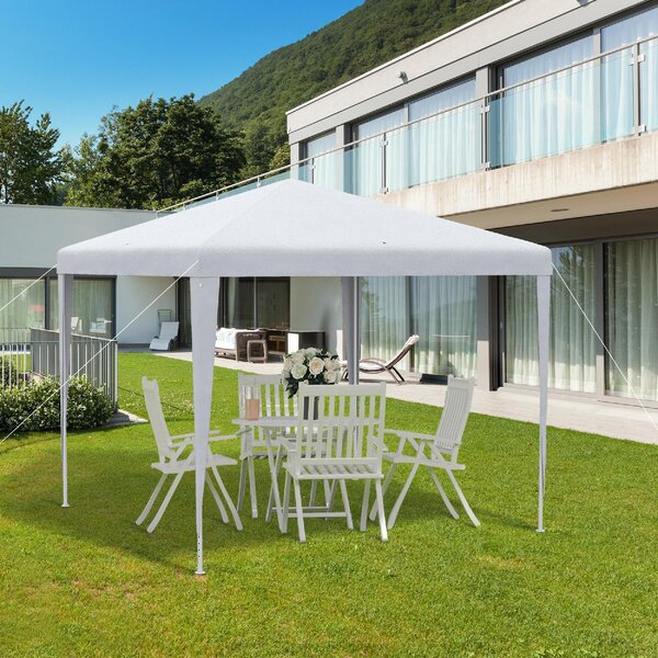 VivaGarden Gazebo da Giardino 2.7x2.7 mt cin Acciaio colore Bianco